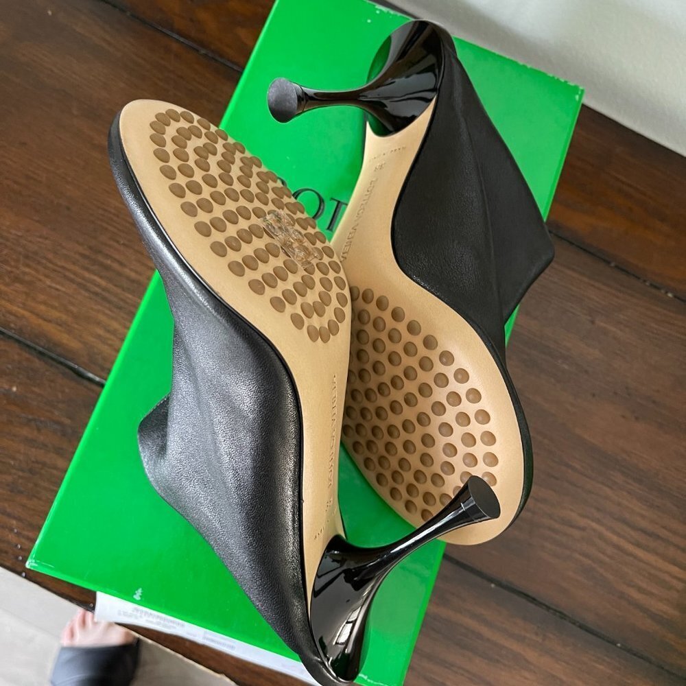 BOTTEGA‎ VENETA 667191 Cocktail Stretch Black Leather Mule Pumps Shoes 36.5 - Picture 5 of 16